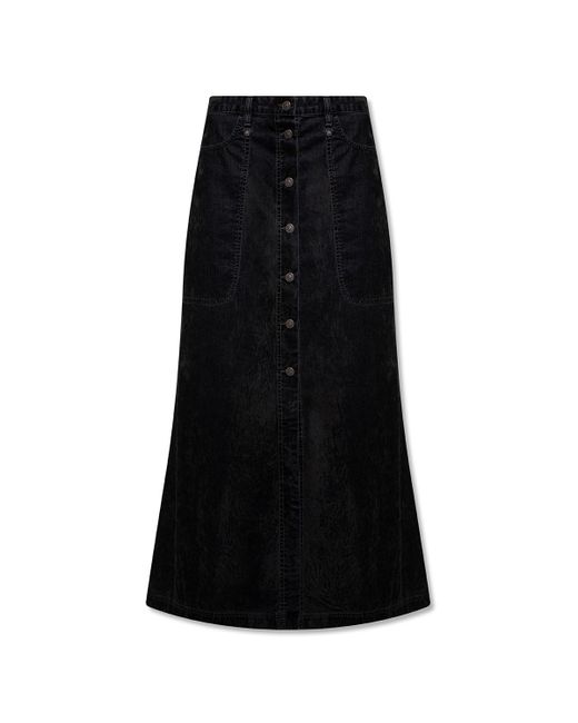 DIESEL Black 'de-alb' Maxi Skirt