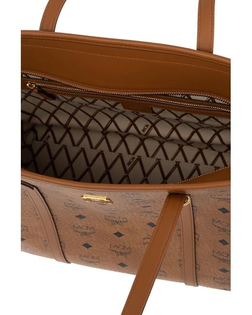 MCM Brown Patterned Shopper Bag