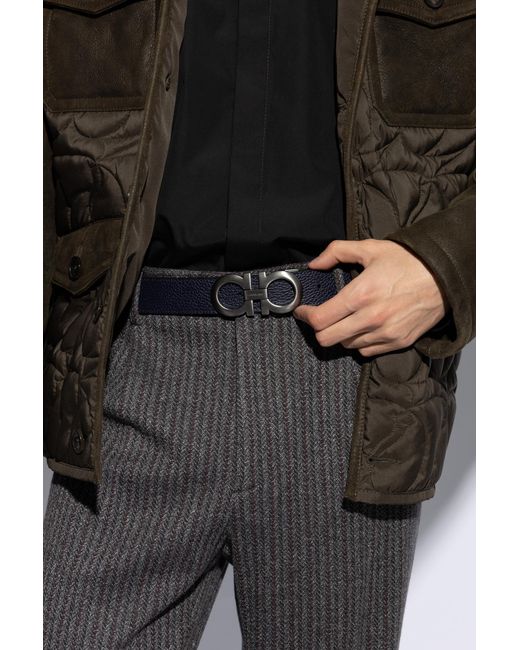 Ferragamo Black Double-Sided Belt for men