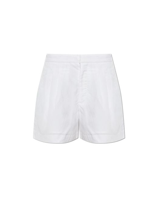 Rag & Bone White Pleated Shorts
