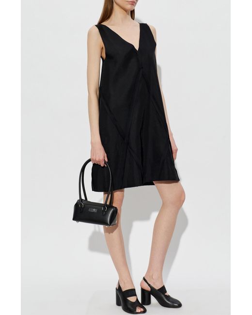 MM6 by Maison Margiela Black Dress With Raw Hem