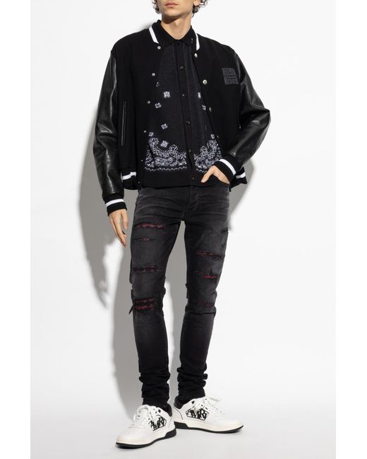 Amiri Black Cotton Shirt With Print for men