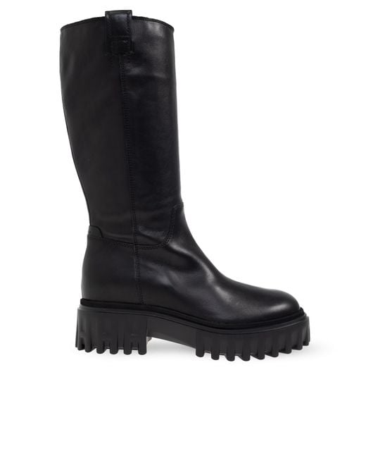 Hogan Black Leather Boots 'Stivale'
