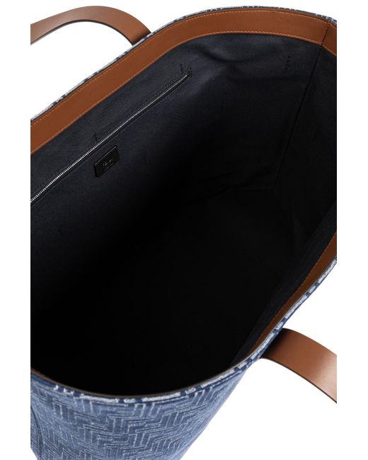 Fendi Blue Shopper Bag "Ff Medium" for men