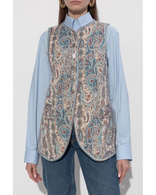 Etro White Patterned Vest