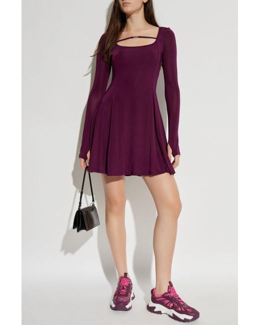 Versace Jeans Couture Purple Long Sleeve Dress