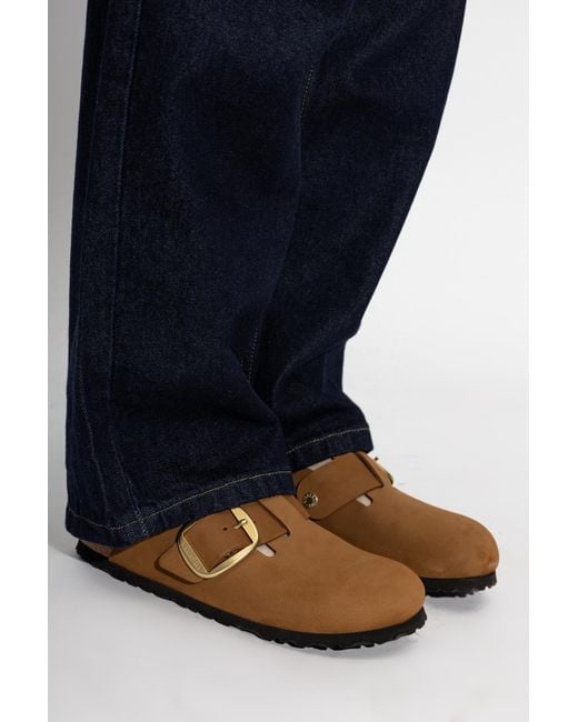 Birkenstock Brown 'Boston Big Buckle' Clogs