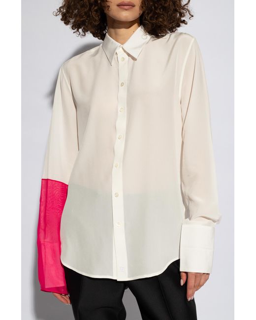 Helmut Lang White Silk Shirt, '