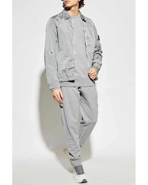 Stone Island Gray Sweatshirt With Detachable Patch for men