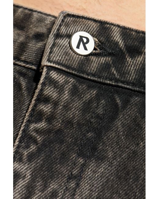 Represent Black Jeans With Sewn-In Zippers for men