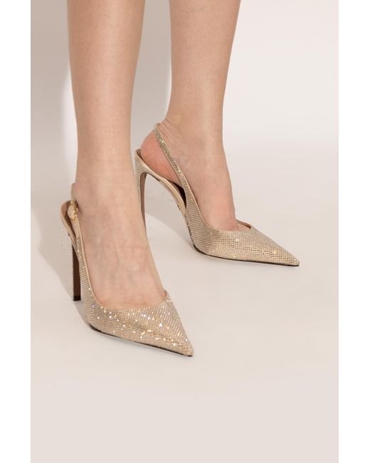 Dolce & Gabbana White Heeled Shoes With Shimmering Crystals