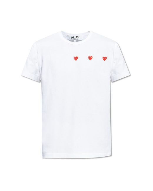 COMME DES GARÇONS PLAY White T-shirt With Logo, for men