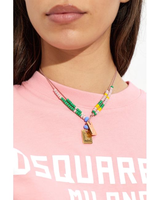 DSquared² Pink Necklace With Pendant