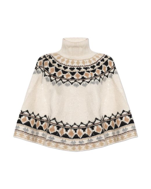 Munthe White Patterned Poncho 'Verst'