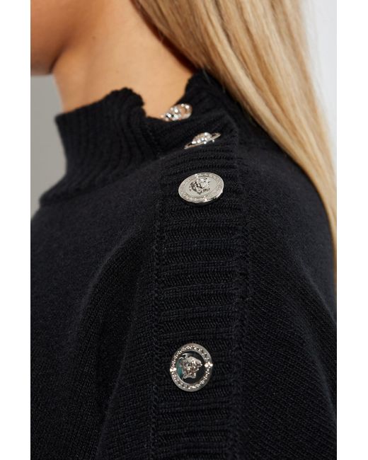 Versace Black Sweater With A Stand-Up Collar