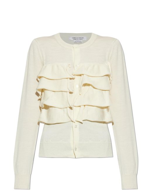 CDG by Comme des Garcons Gray Cardigan With Ruffles