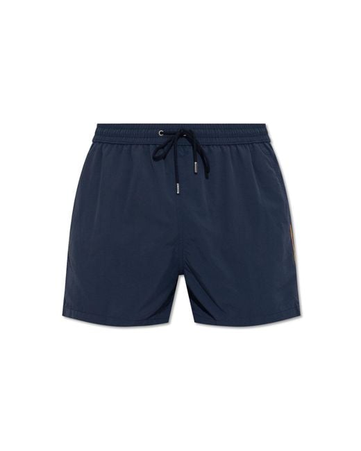 Paul Smith Blue Side-Stipe Swimming Shorts