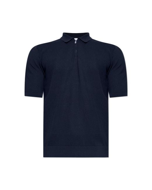 Eleventy Blue Cotton Polo for men