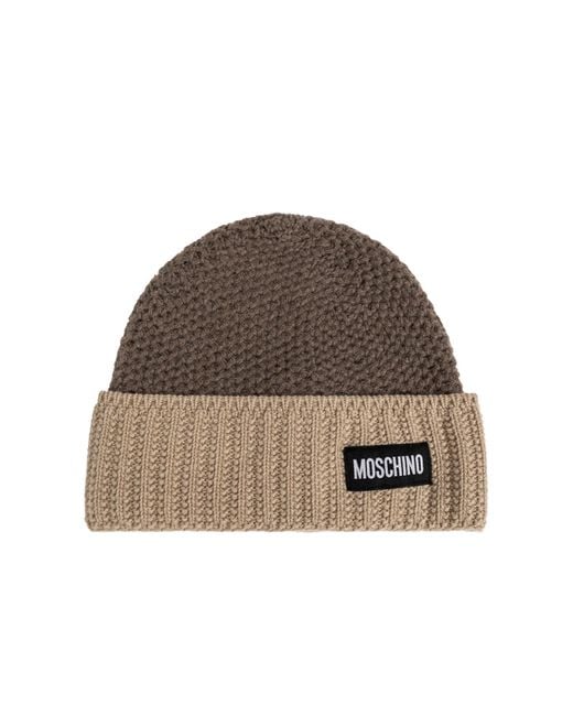 Moschino Brown Cap With Logo Patch