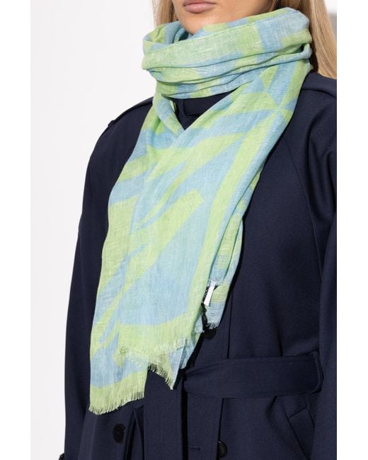 Moschino Green Scarf With Logo