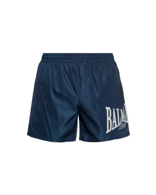 Balmain Blue Swim Shorts for men