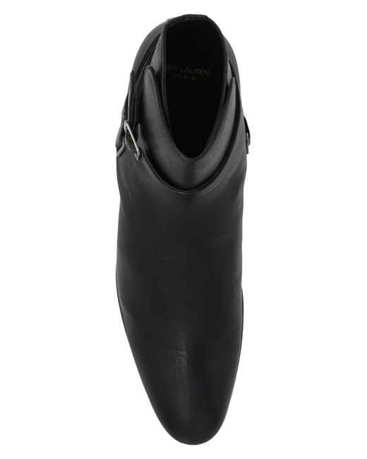 Saint Laurent Black ‘Dorian’ Heeled Ankle Boots for men