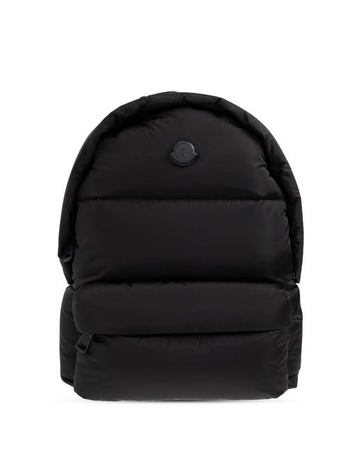 Moncler Black Backpack With Logo Patch for men
