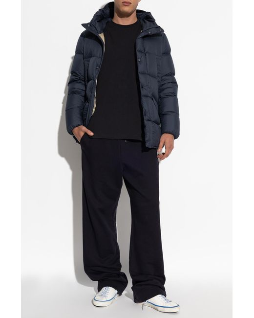 Woolrich Blue Down Jacket With Hood for men