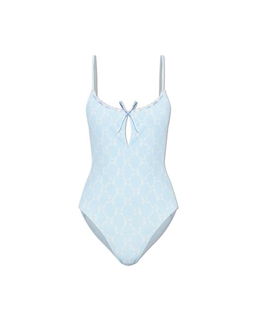 LoveShackFancy Blue One-Piece Swimsuit 'Laguna'