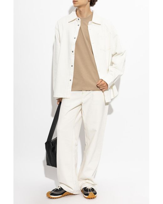 AMI White Straight-Leg Jeans for men
