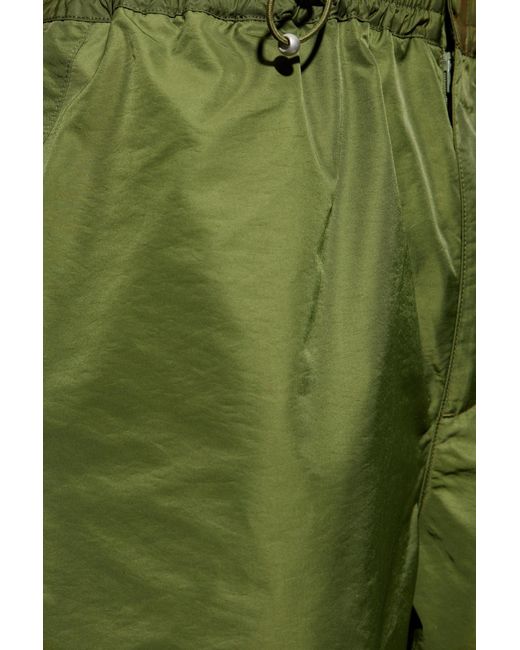 KENZO Green Shorts With Logo Patch for men