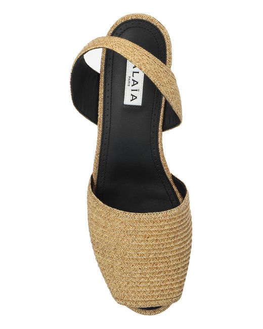 Alaïa Natural Wedge Sandals