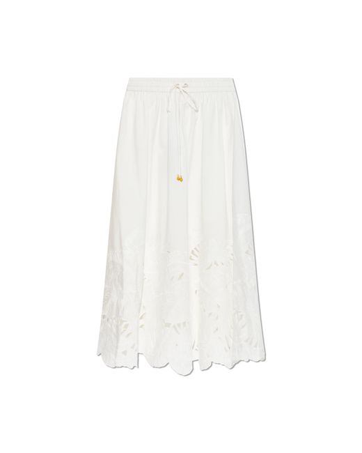 Zimmermann White Skirt With A Decorative Weave
