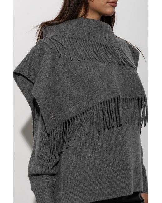 By Malene Birger Black Wool Scarf 'Turtla'
