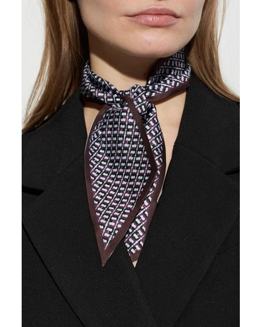 Tory Burch Purple Silk Scarf