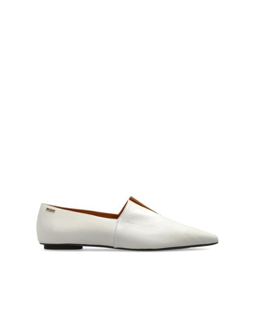 Tod's White Pointed-Toe Ballet Flats