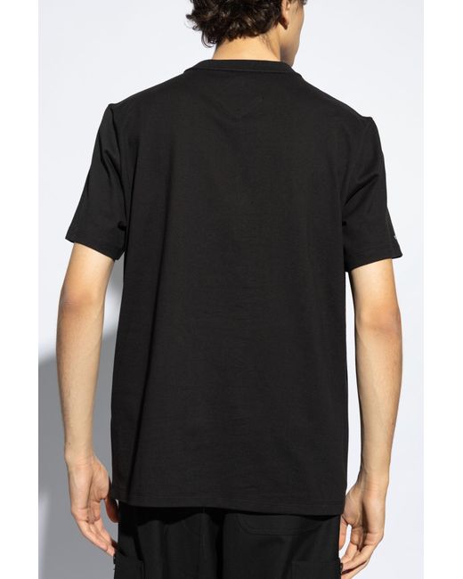 MCM Black T-Shirt With Logo for men