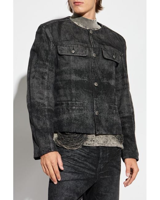 DIESEL FW25e新作 D-Aberdeen-Fsh2 デニムジャケット DIESEL Denim Jacket 'D-Aberdeen-Fsh2' in Black for Men | Lyst UK