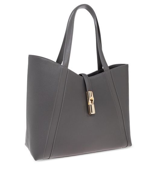 Furla Black "Goccia Large" Shopper Bag