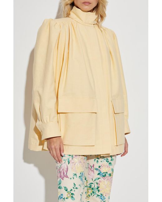 Chloé Natural Oversize Jacket With A Stand-Up Collar