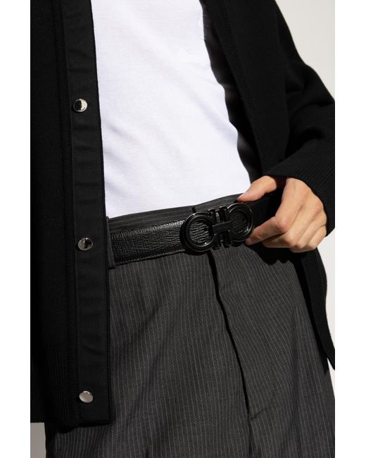 Ferragamo Black Reversible Belt for men