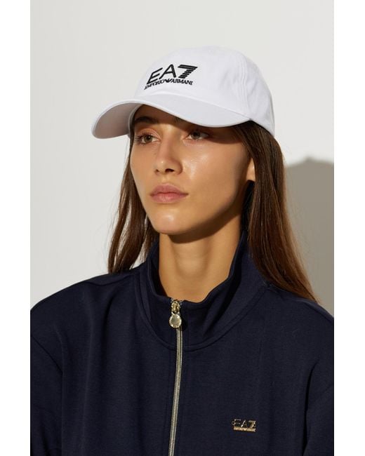 EA7 White Baseball Cap