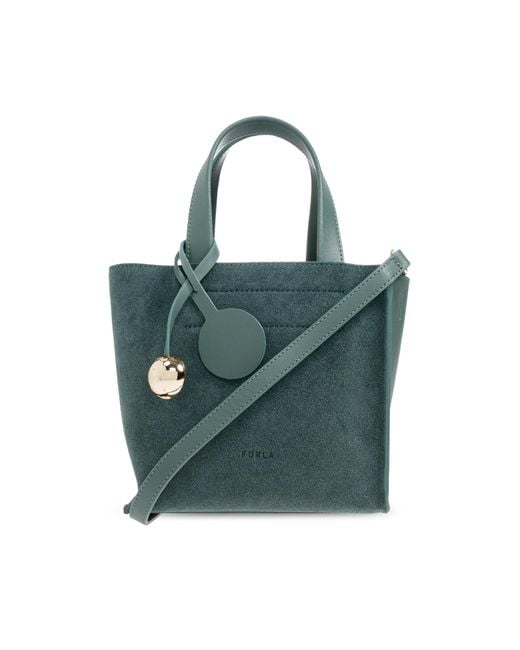 Furla Blue Leather 'Divide It Tote Mini' Bag