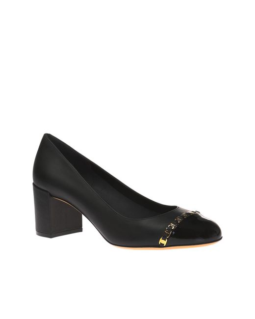 ferragamo stacked heel
