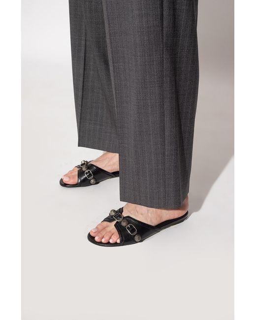 Balenciaga Leather 'cagole' Slides in Black Lyst
