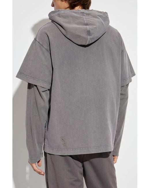 Palm Angels Gray Trousers With Stitching On The Legs for men