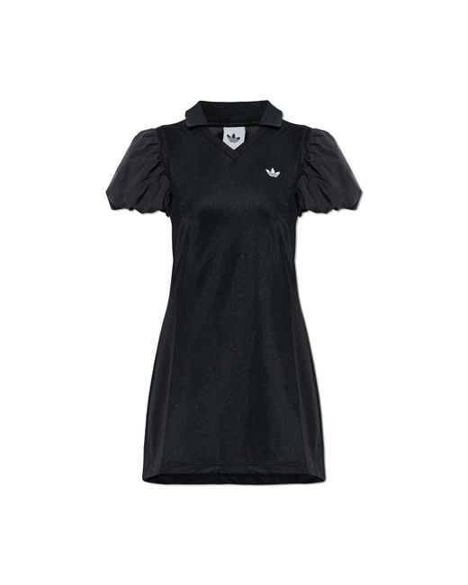 Adidas Originals Black Dress With Puff Sleeves