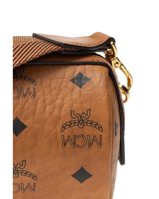 MCM Canvas Shoulder Bag With Logo in Brown for Men Lyst