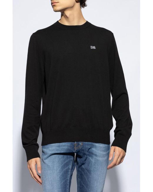 DSquared² Black Sweater With Logo for men