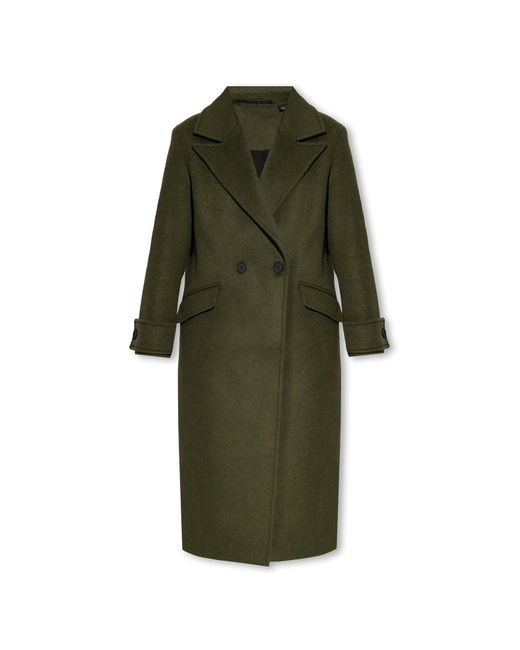 AllSaints Green ‘Mabel’ Double-Breasted Coat